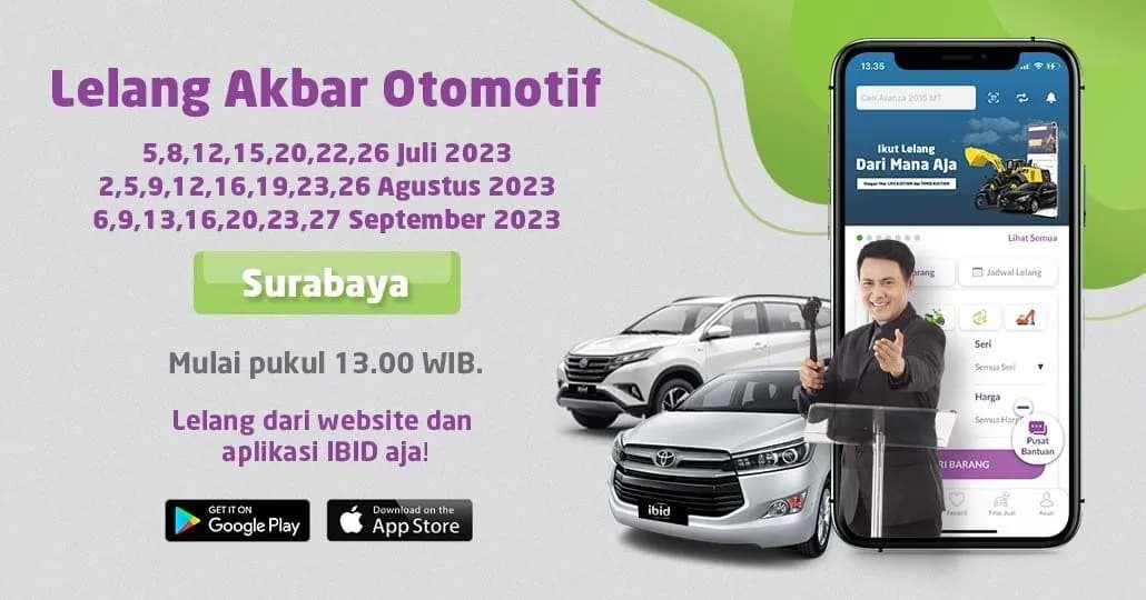 Jadwal Lelang Akbar IBID Surabaya Juli - September 2023