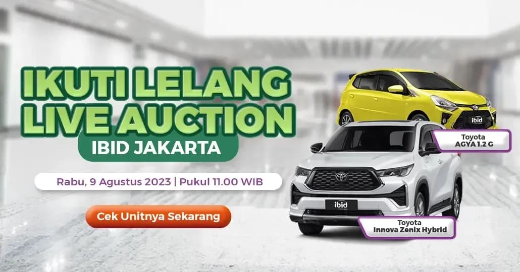 IBID Jakarta Adakan Lelang Mobil Toyota pada 9 Agustus 2023, Cek Unitnya Sekarang
