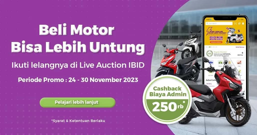Promo Cashback Beli Motor di IBID Kembali Lagi, Lho!