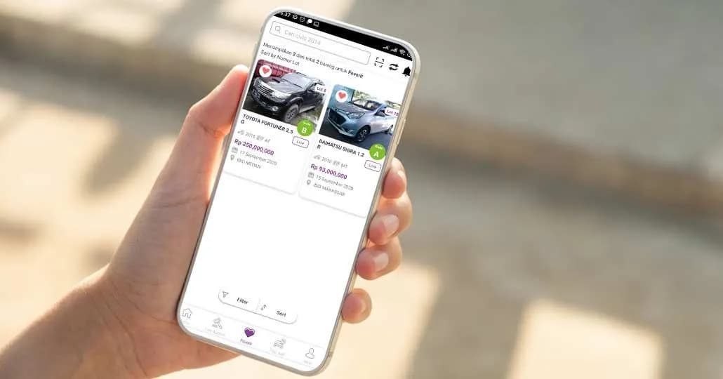 Simpan Mobil Bekas Incaran di Fitur Favorit Aplikasi IBID