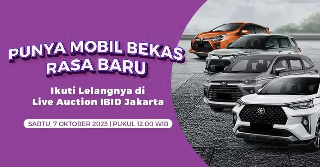 IBID Jakarta Adakan Lelang Mobil Toyota Bekas, Catat Tanggalnya!
