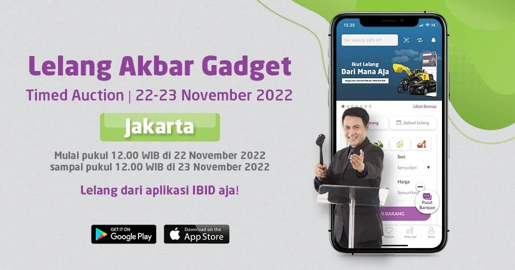 Jadwal Timed Auction Lifestyle Gadget IBID Jakarta 22 - 23 November 2022