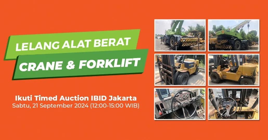 Jadwal Lelang Alat Berat IBID Jakarta Sabtu, 21 September 2024