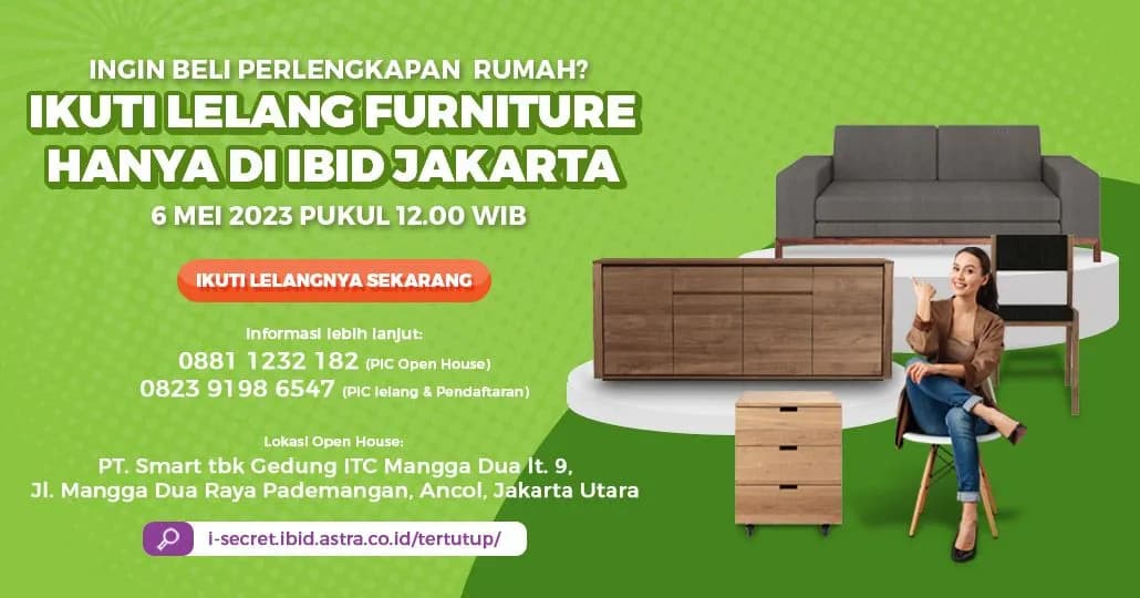 Lelang Set Furniture Serasa Baru di IBID, Apa Saja Unitnya?