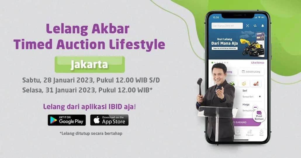 Jadwal Timed Auction Lifestyle IBID Jakarta 28 - 31 Januari 2023