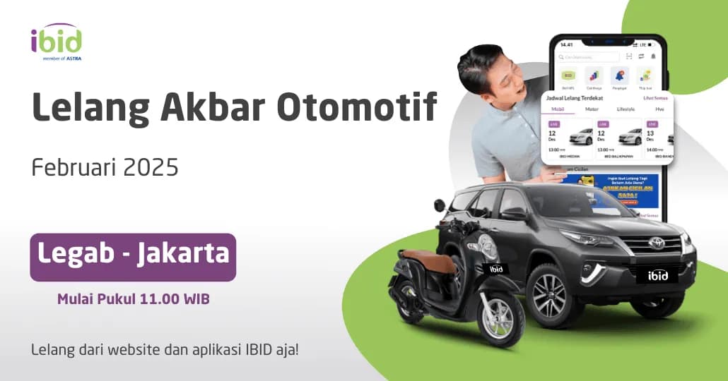 Lelang Akbar Otomotif IBID Jakarta LEGAB Februari 2025