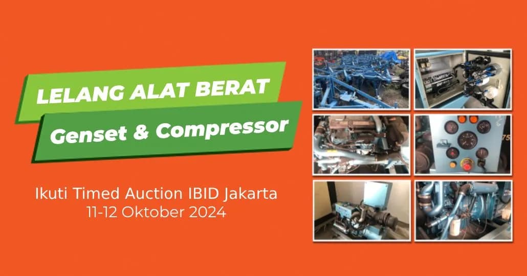 Lelang Genset & Compressor di IBID Jakarta, Mulai Rp2,5 Juta