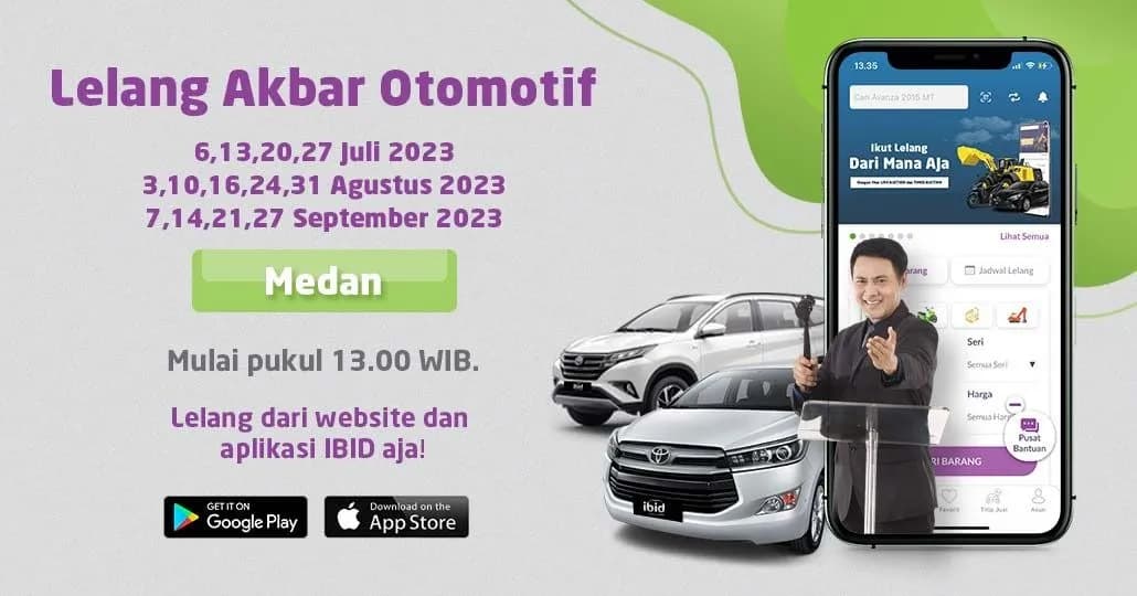 Jadwal Lelang Akbar IBID Medan Juli - September 2023