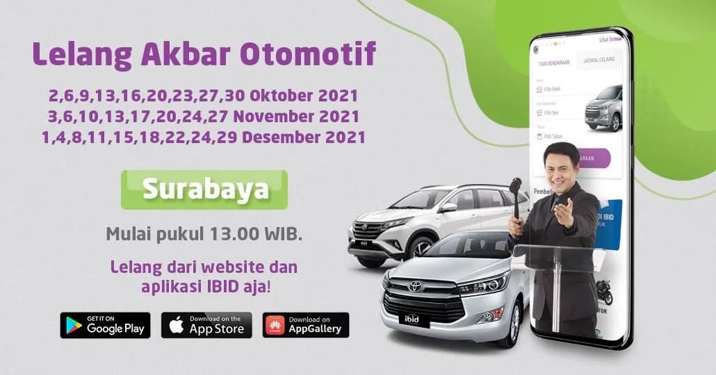 Jadwal Lelang Akbar IBID Surabaya Oktober - Desember 2021