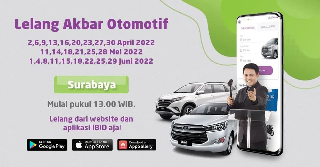 Jadwal Lelang Akbar IBID Surabaya April - Juni 2022
