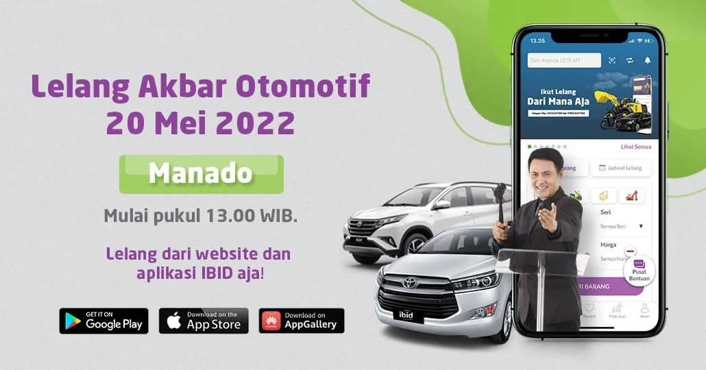 Lelang Akbar Otomotif IBID Manado Jumat, 20 Mei 2022