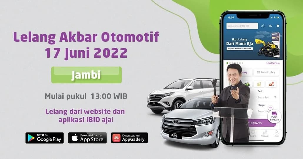 Lelang Akbar Otomotif IBID Jambi Jumat 17 Juni 2022