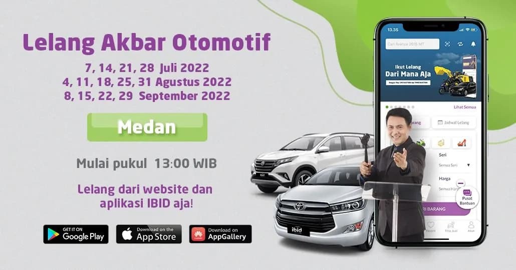 Jadwal Lelang Akbar IBID Medan Juli - September 2022