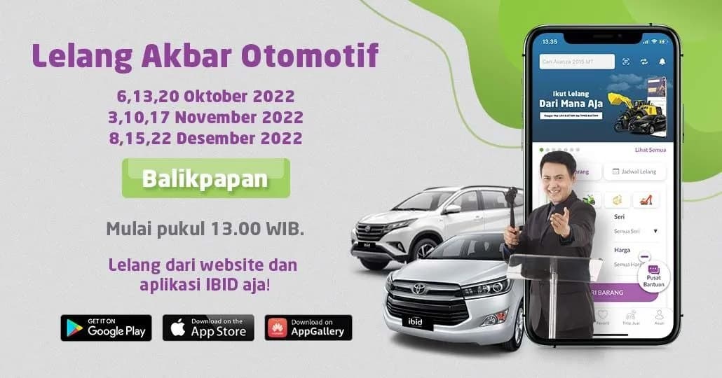 Jadwal Lelang Akbar IBID Balikpapan Oktober - Desember 2022