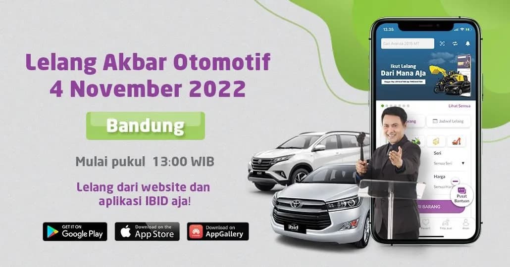 Lelang Akbar Otomotif IBID Bandung Jumat, 4 November 2022