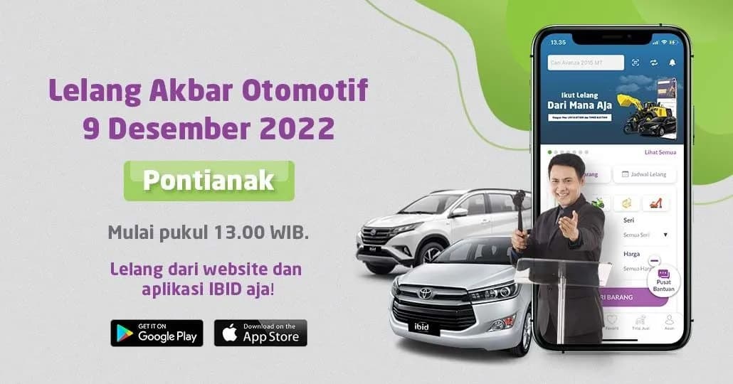 Lelang Akbar Otomotif IBID Pontianak Jumat, 9 Desember 2022