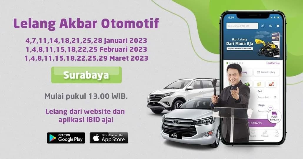 Jadwal Lelang Akbar IBID Surabaya Januari - Maret 2023