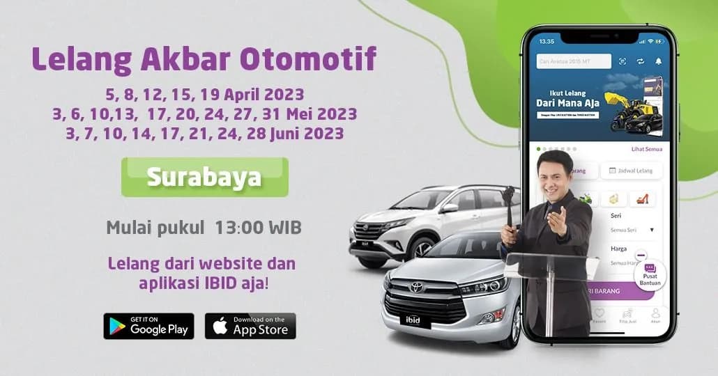 Jadwal Lelang Akbar IBID Surabaya April - Juni 2023