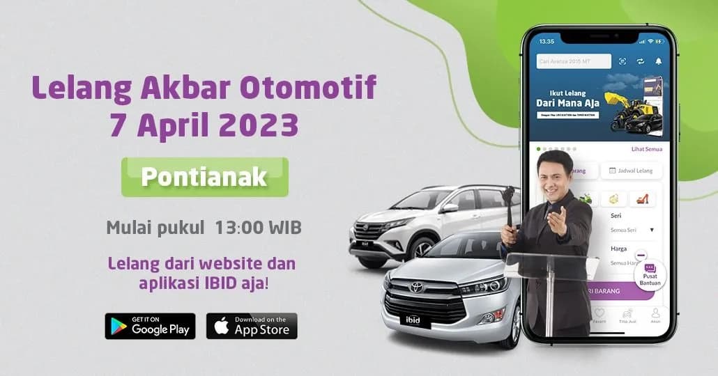 Lelang Akbar Otomotif IBID Pontianak 7 April 2023