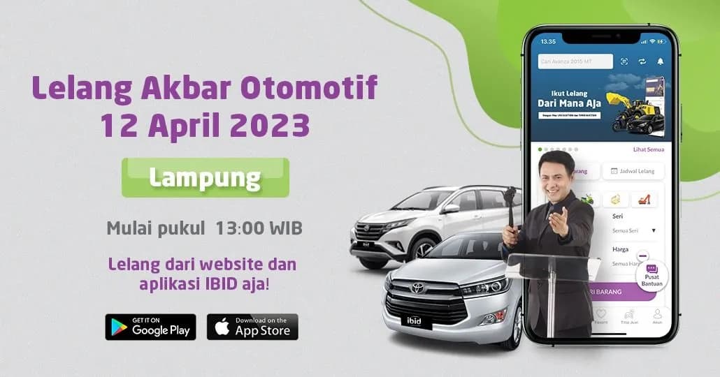 Lelang Akbar Otomotif IBID Lampung 12 April 2023