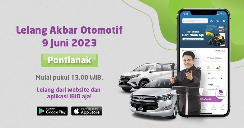 Lelang Akbar Otomotif IBID Pontianak 9 Juni 2023