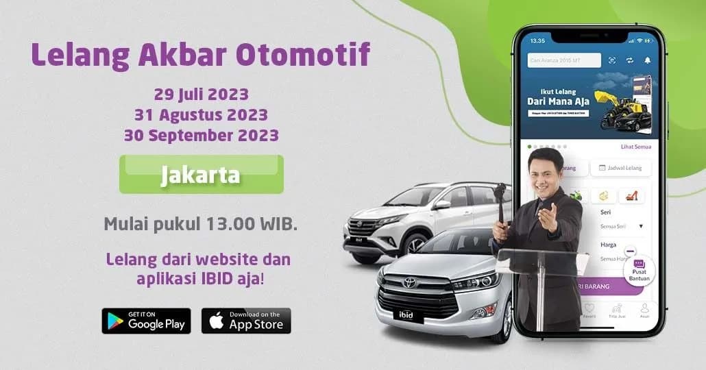 Lelang Akbar Otomotif IBID Jakarta Juli - September 2023