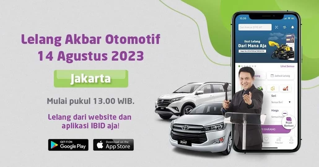 Lelang Akbar Otomotif IBID Jakarta Senin, 14 Agustus 2023