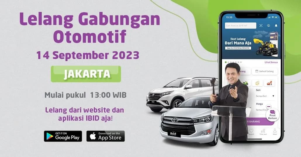 Lelang Akbar Otomotif IBID Jakarta (LEGAB) Kamis, 14 September 2023