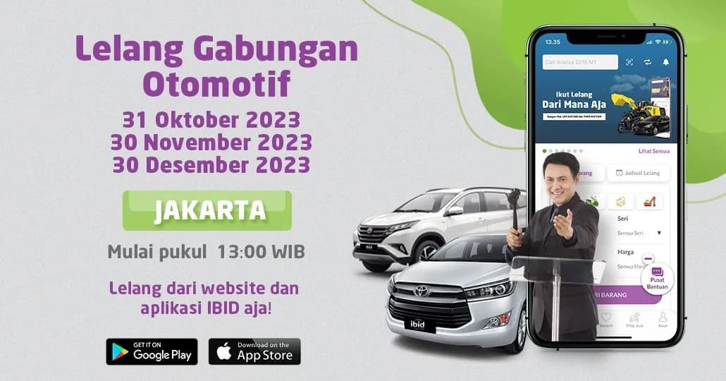 BATAL LELANG Jadwal Lelang Akbar Otomotif IBID Flash Auction 18-22 September 2023