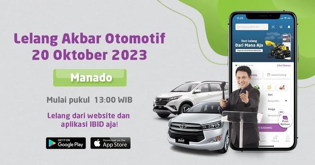Lelang Akbar Otomotif IBID Manado Jumat, 20 Oktober 2023