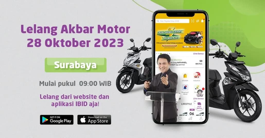 Lelang Akbar Otomotif IBID Surabaya 28 Oktober 2023