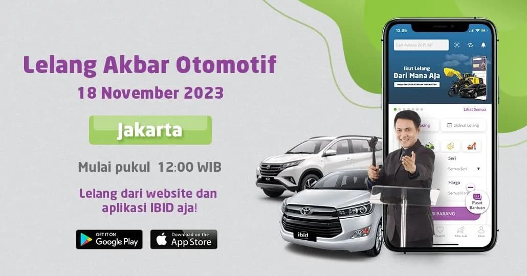 Lelang Akbar Otomotif IBID Jakarta Sabtu, 18 November 2023