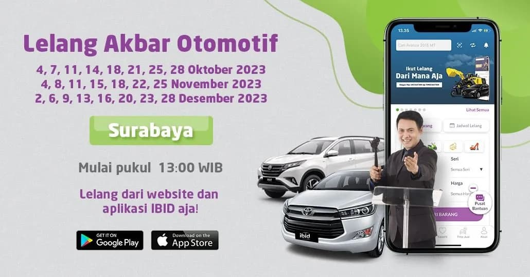 Jadwal Lelang Akbar IBID Surabaya Oktober-Desember 2023