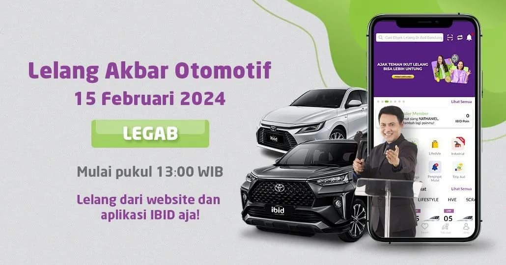 Lelang Akbar Otomotif IBID Jakarta LEGAB 15 Februari 2024