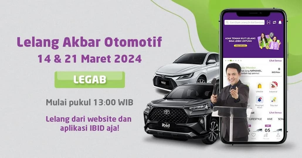 Lelang Akbar Otomotif IBID Jakarta LEGAB 14 & 21 Maret 2024