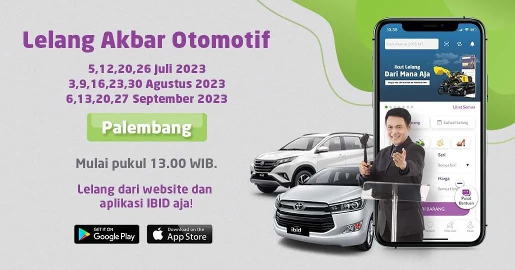 Jadwal Lelang Akbar IBID Palembang Juli - September 2023