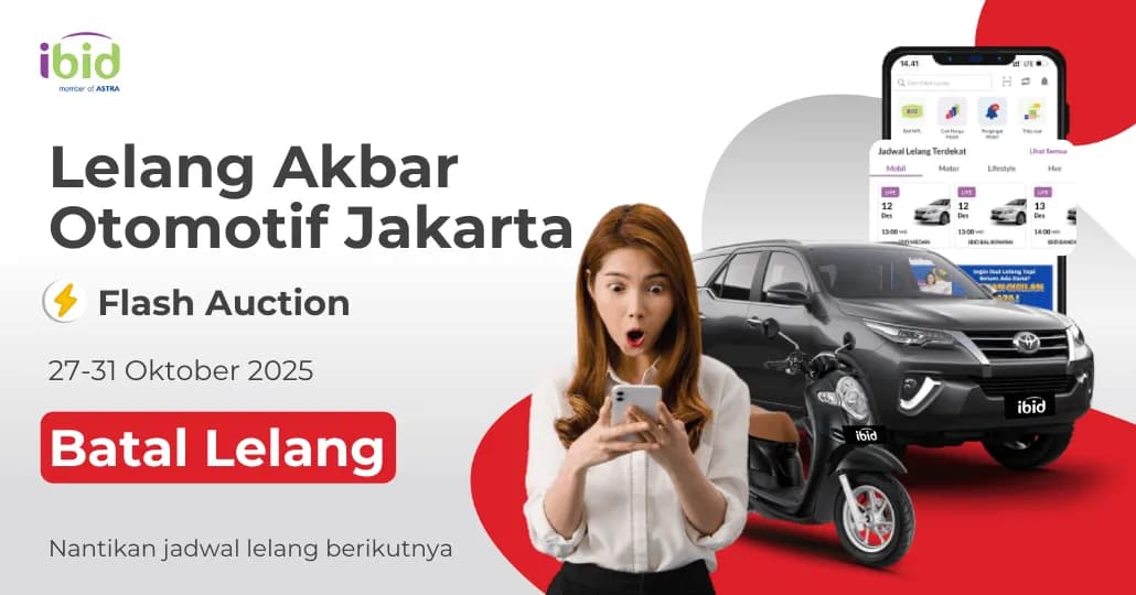 BATAL LELANG Akbar Otomotif IBID Flash Auction 27-31 Oktober 2025