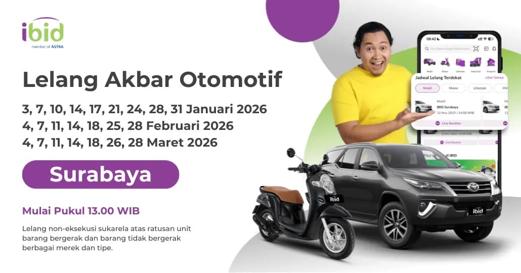Jadwal Lelang Akbar IBID Surabaya Januari-Maret 2026
