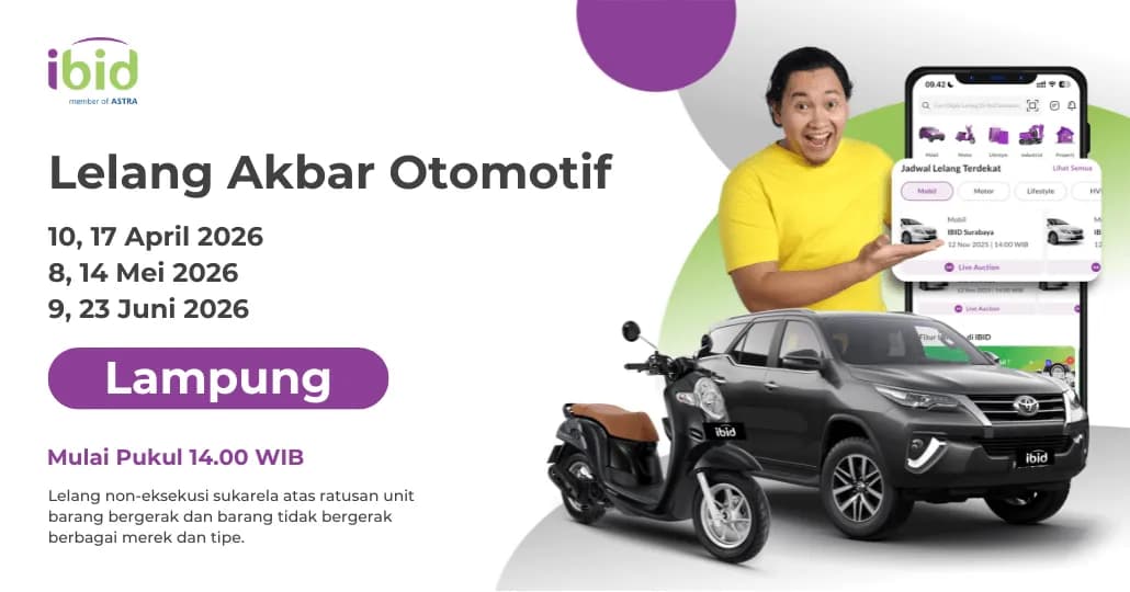 Jadwal Lelang Akbar IBID Lampung April-Juni 2026