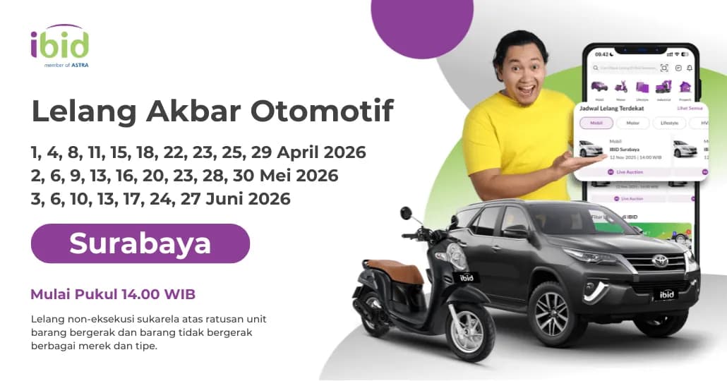 Jadwal Lelang Akbar IBID Surabaya April-Juni 2026