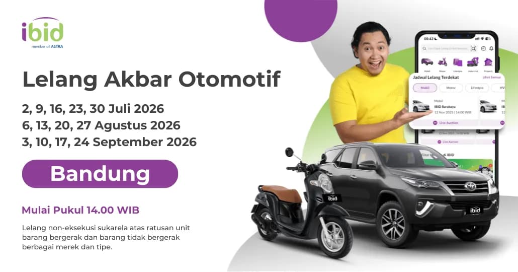 Jadwal Lelang Akbar IBID Bandung Juli-September 2026