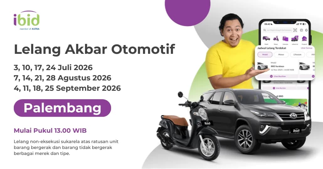 Jadwal Lelang Akbar IBID Palembang Juli-September 2026