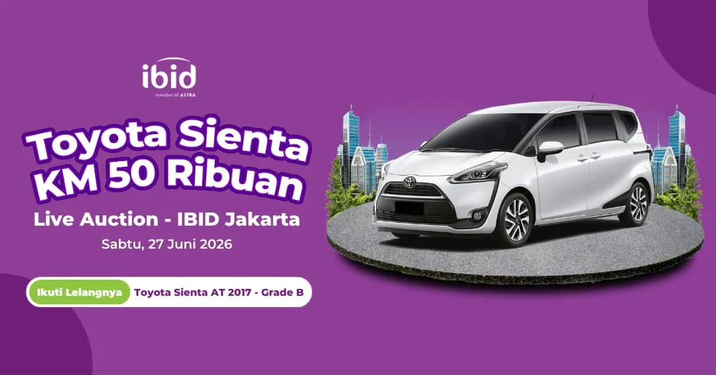Lelang mobil Sienta bekas Jakarta. (PT Balai Lelang Serasi)