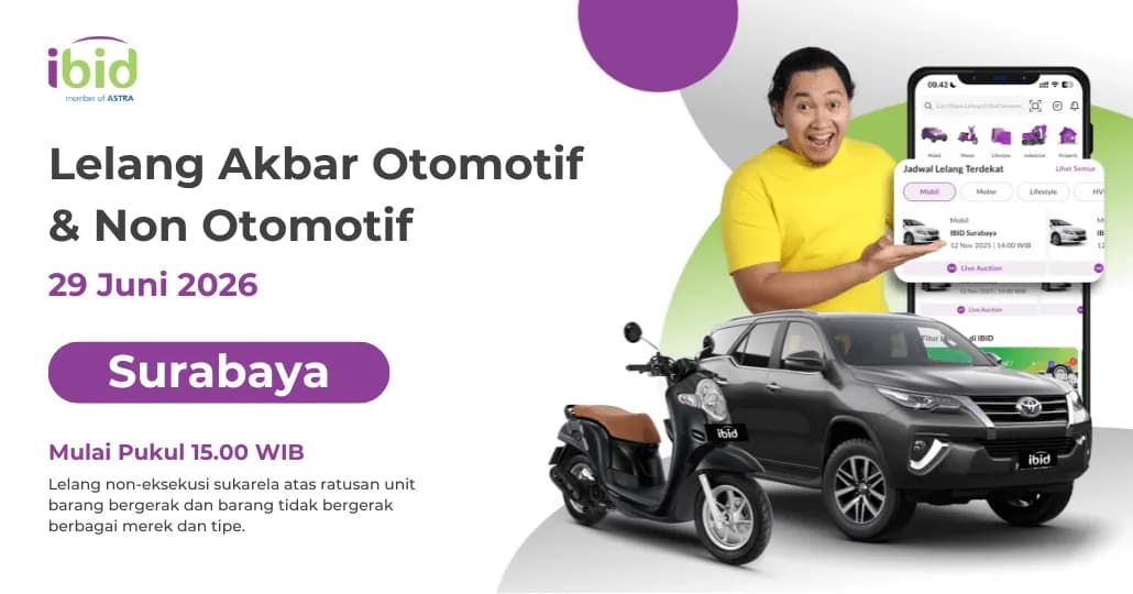 Jadwal Lelang Akbar IBID Surabaya 29 Juni 2026
